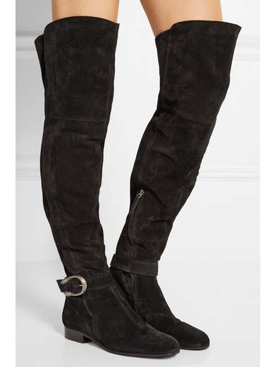 gucci dionysus suede over-the-knee boot nero|gucci over the knee bags.